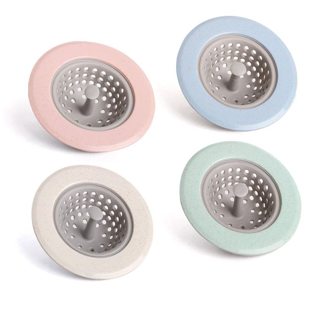 4Pcs Silicone Kitchen Sink Strainer Sewer Hair Filter Collect Bath Drain Stopper Sink Floor Drain Plug Kitchen Accessories