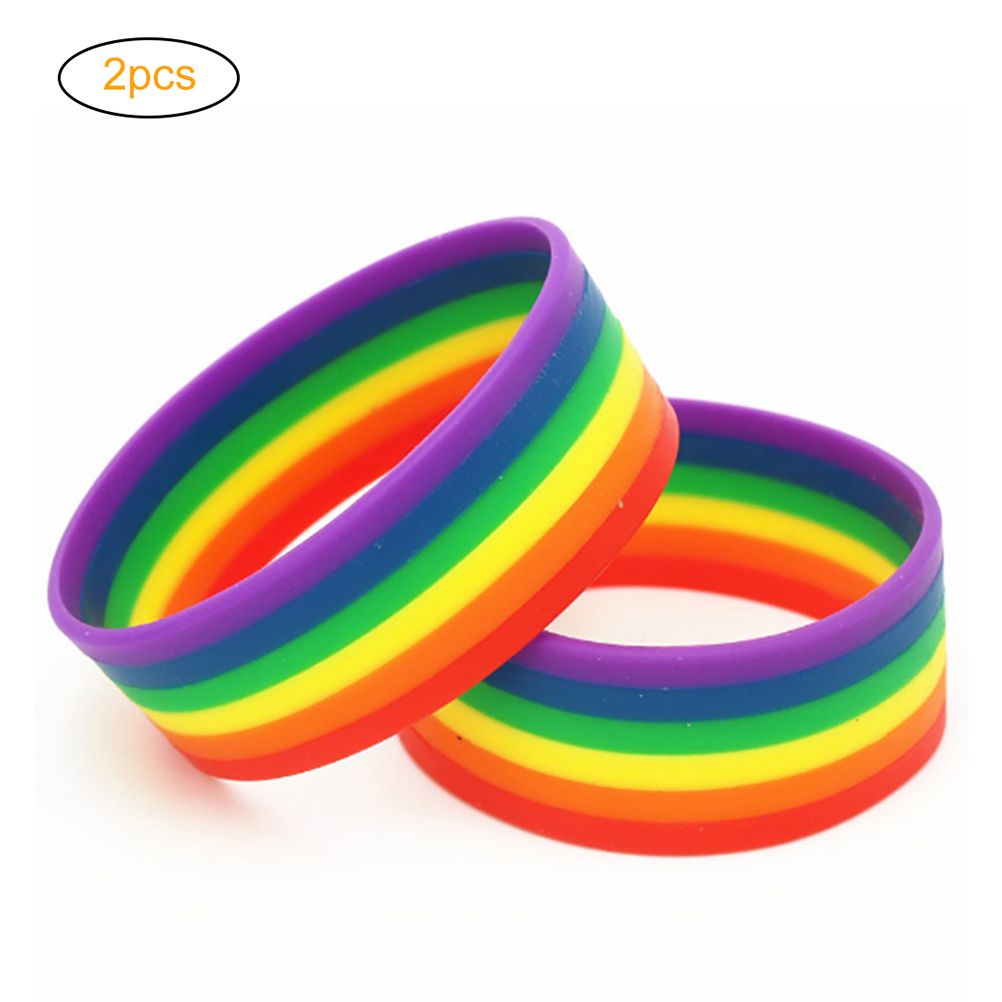 Universal Rainbow Bracelet Silicone Lesbian Pride Wristband Party Props