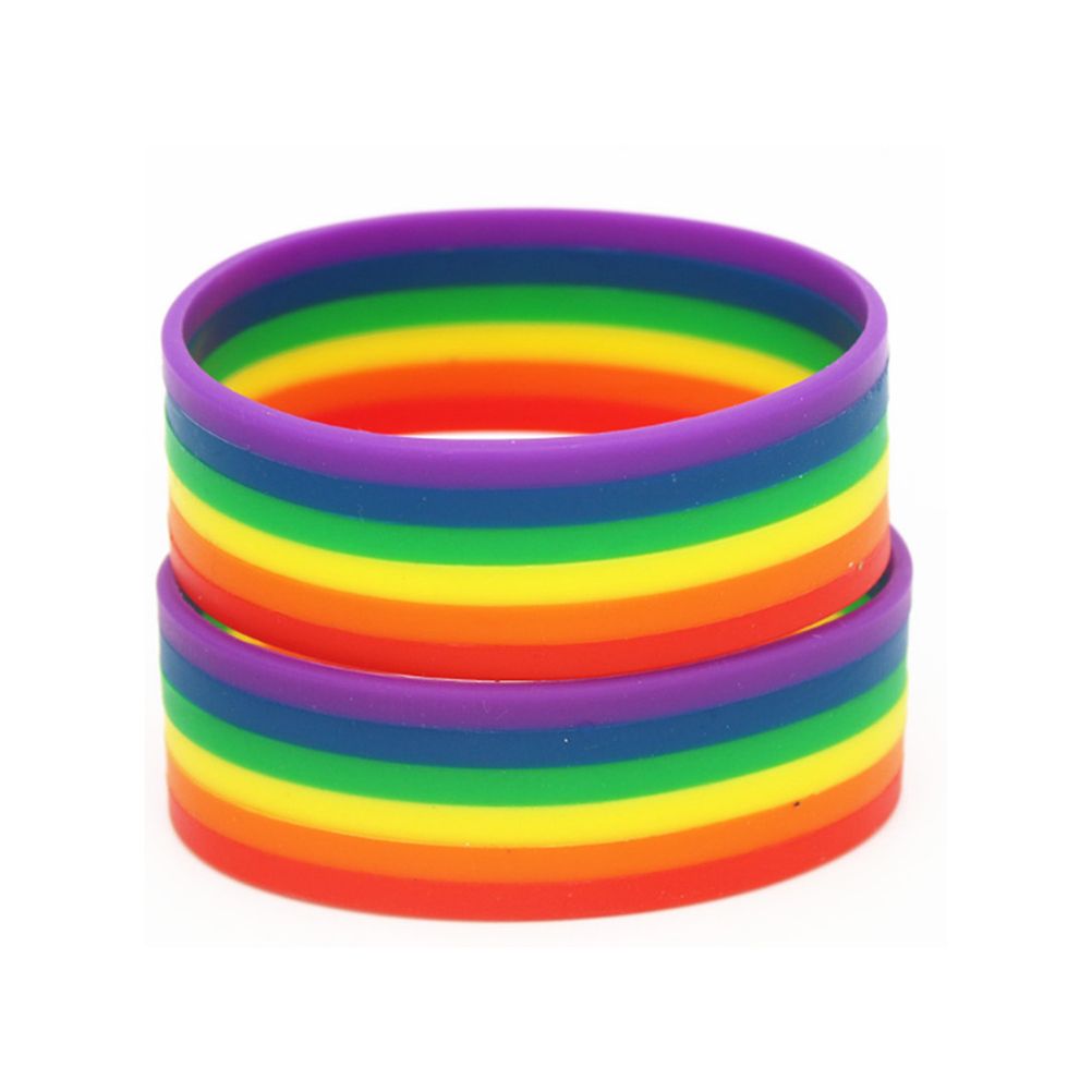 Universal Rainbow Bracelet Silicone Lesbian Pride Wristband Party Props