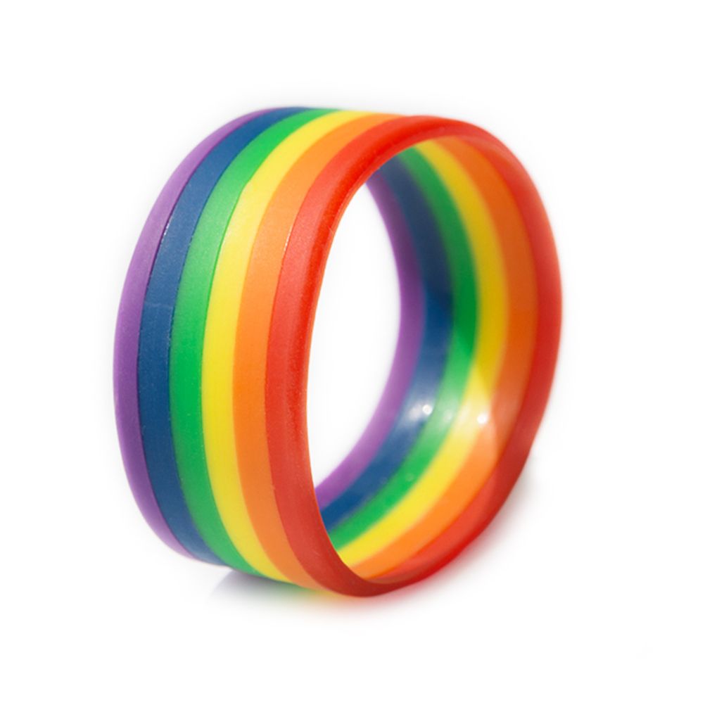 Universal Rainbow Bracelet Silicone Lesbian Pride Wristband Party Props