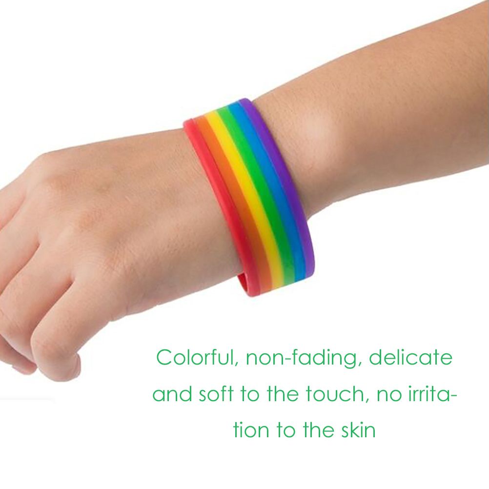 Universal Rainbow Bracelet Silicone Lesbian Pride Wristband Party Props