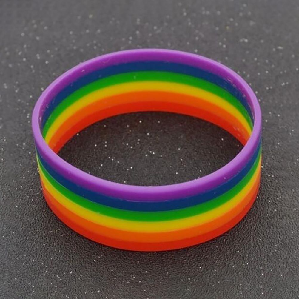 Universal Rainbow Bracelet Silicone Lesbian Pride Wristband Party Props