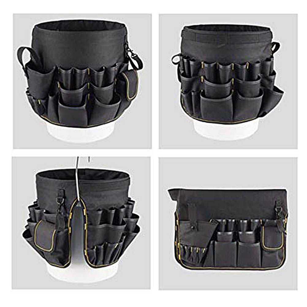 Heavy Duty Gardening Tool Bucket Organizer Gardening Tool Kit Holder with 56 Pockets for Garden Yard Lawn