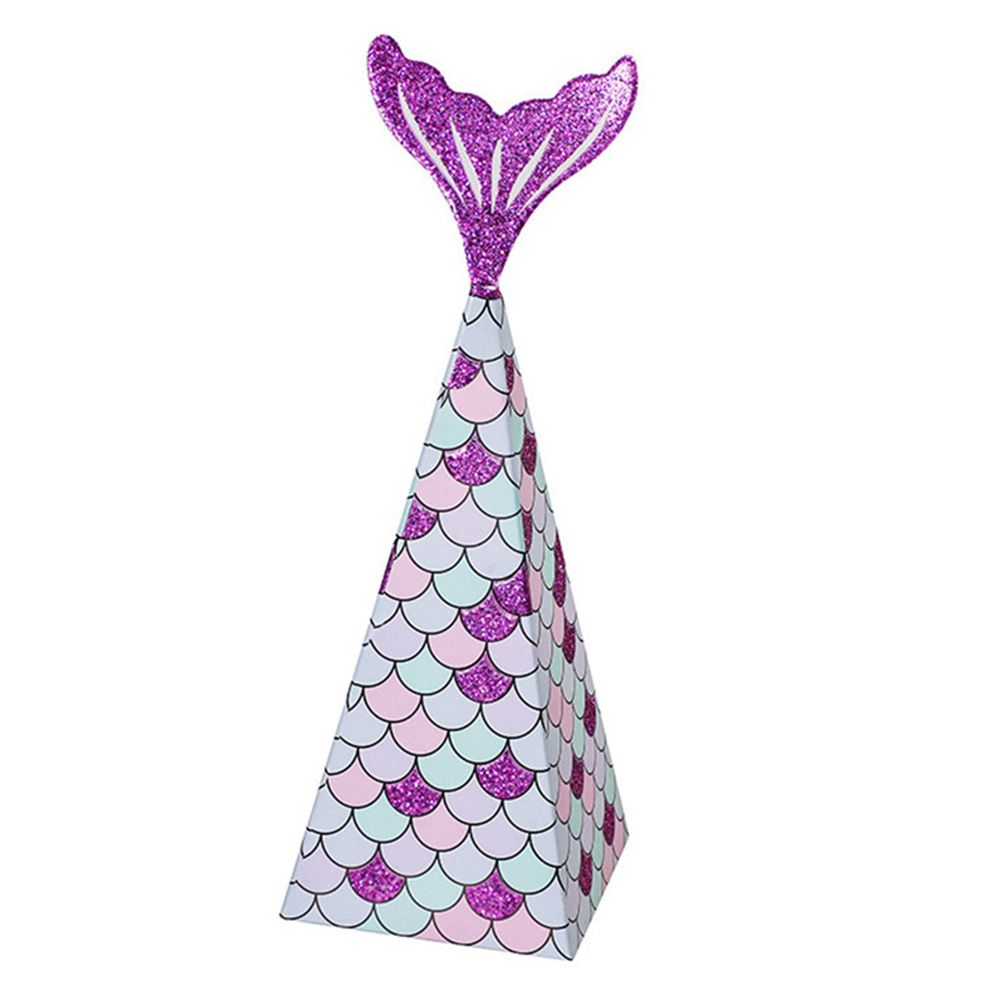 10Pcs Mermaid Party Favors Boxes Mermaid Gift Bags Box Kids Mermaid Party Goodie Bags