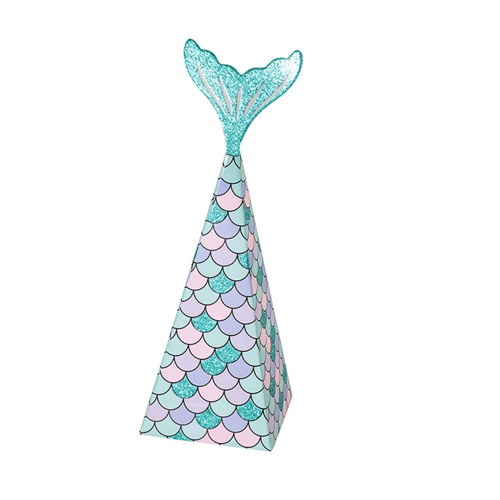 10Pcs Mermaid Party Favors Boxes Mermaid Gift Bags Box Kids Mermaid Party Goodie Bags