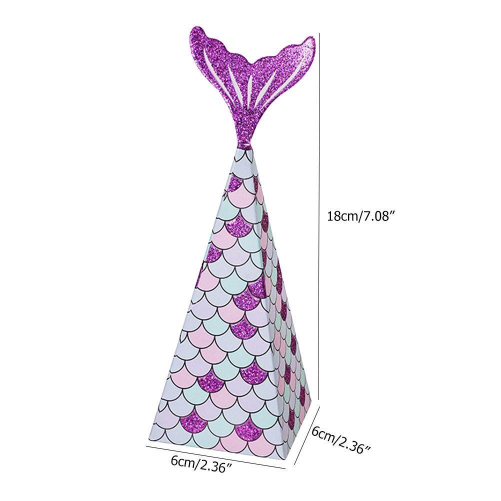 10Pcs Mermaid Party Favors Boxes Mermaid Gift Bags Box Kids Mermaid Party Goodie Bags