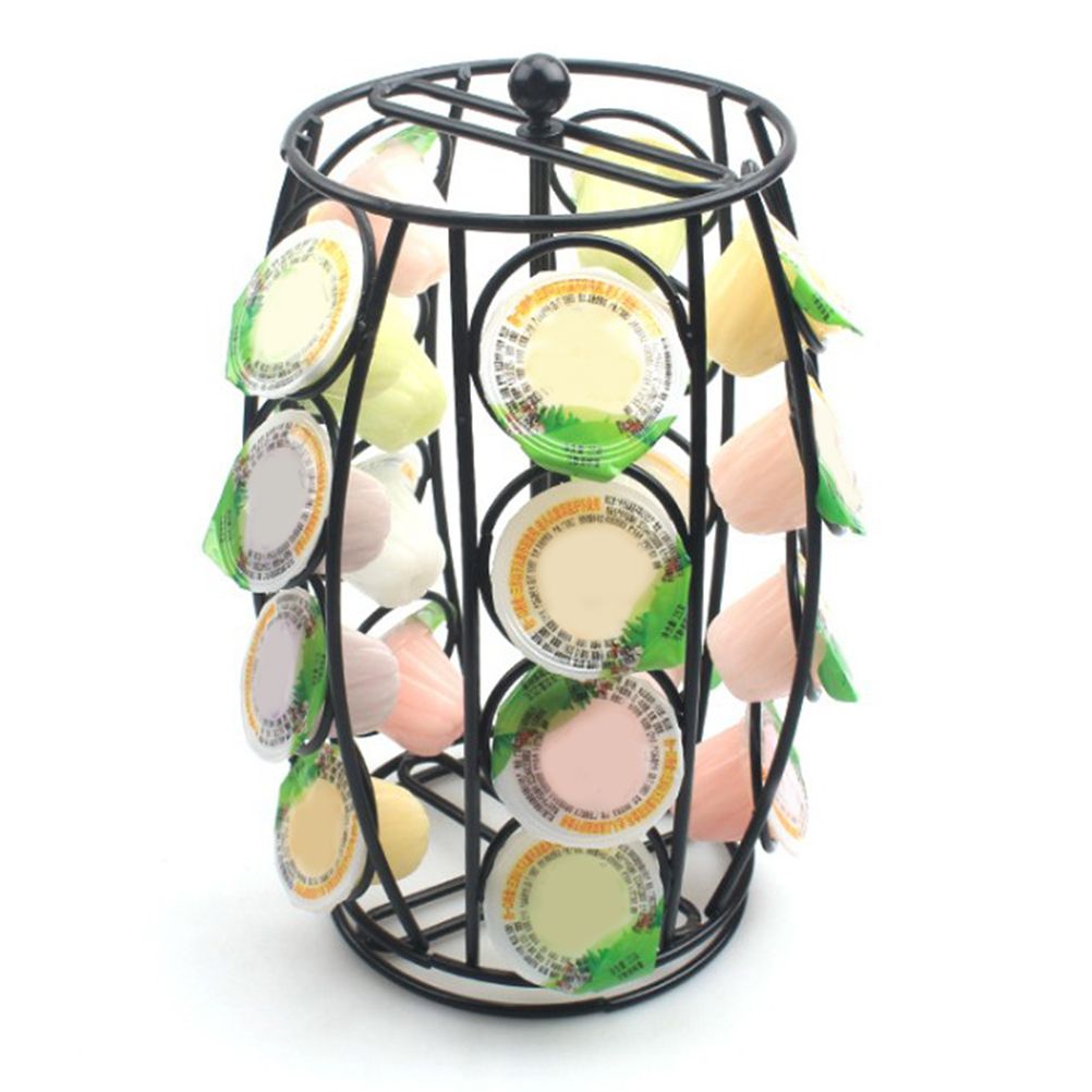 K Cup Carousel Metal Carousel Holder Organizer Coffee Pod Holder for Home Office