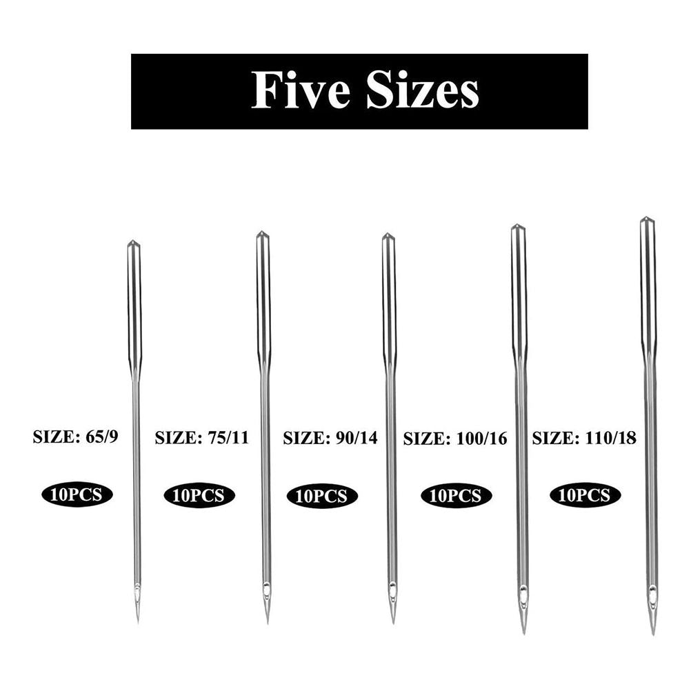 50Pcs Sewing Machine Needles Universal Home Sewing Needles for Singer Janome Varmax