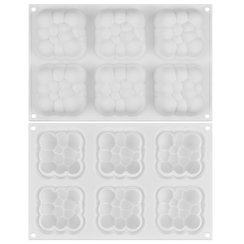6 Cavities 3D Cloud Cake Mold Silicone Mousse Molds Bubble Molds for Baking