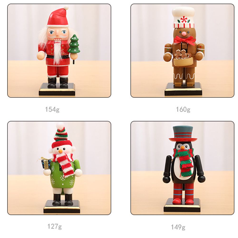 Christmas Wooden Nutcracker Ornaments Nutcracker Figures Toy Puppet Desktop Ornaments Home Decor