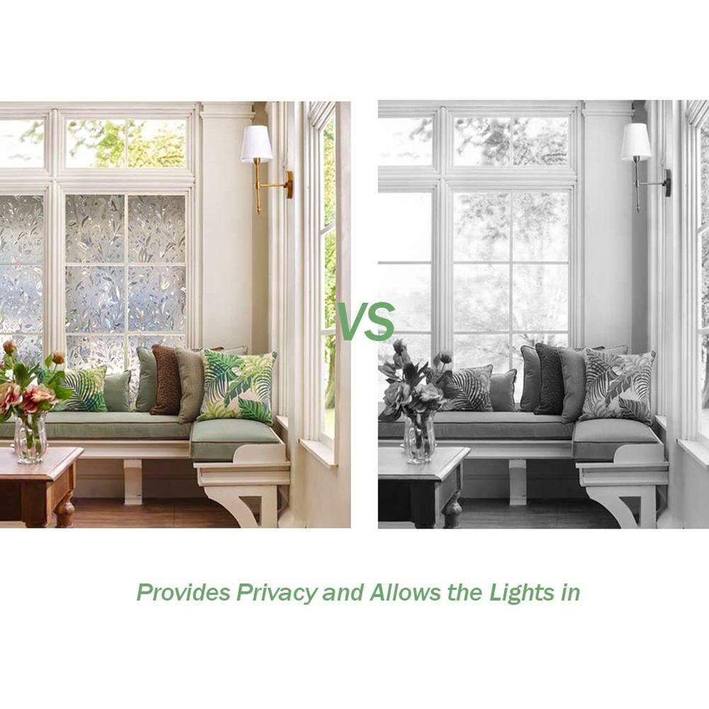 Window Film No Glue Static Decorative Films Window Frosted Film for Sun Protection