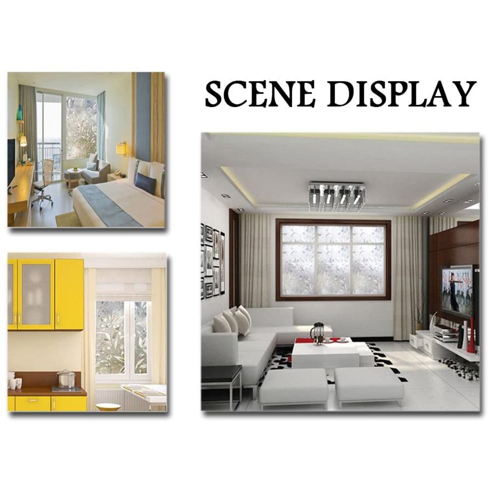 Window Film No Glue Static Decorative Films Window Frosted Film for Sun Protection