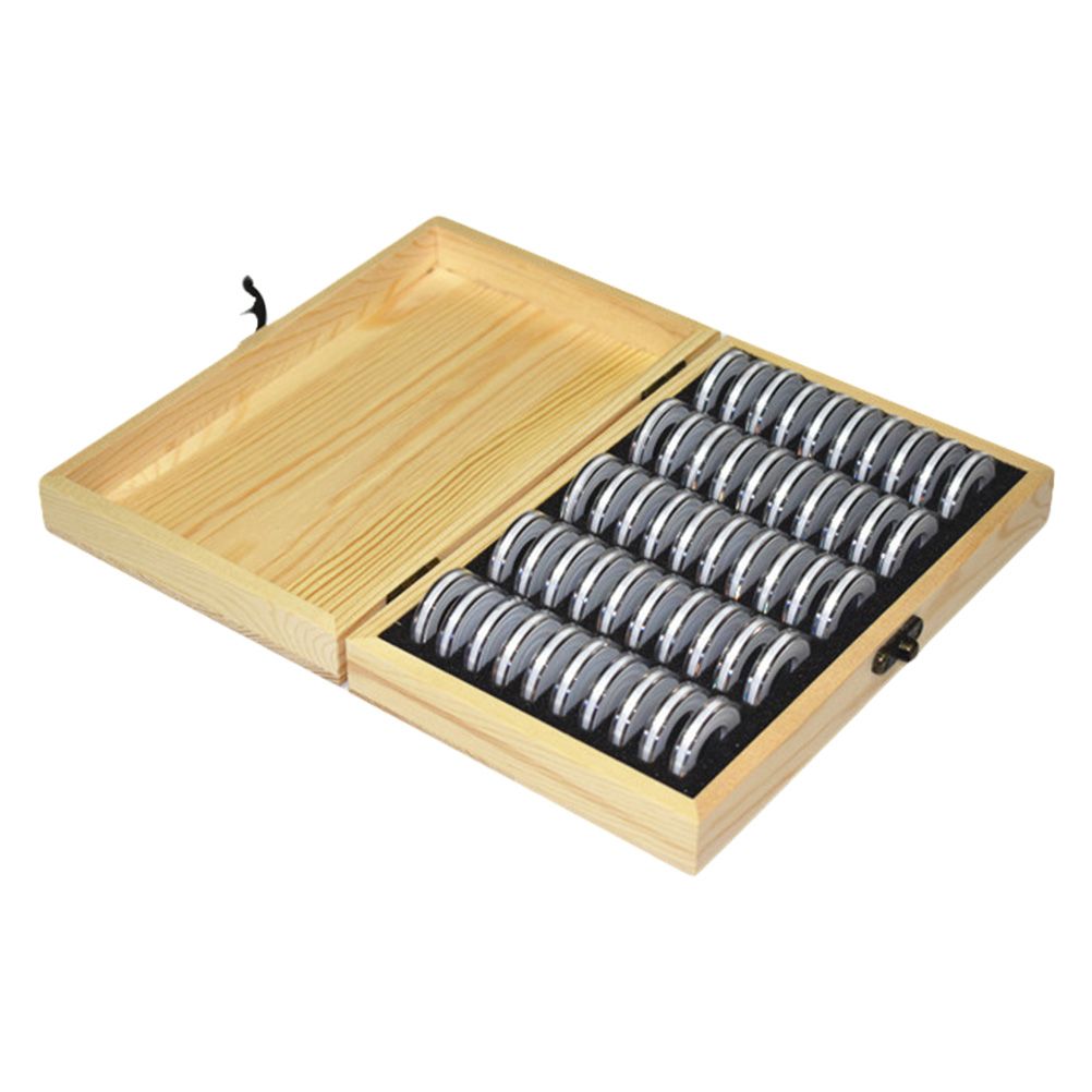 Adjustable 50 Coin Storage Tool Round Coin Storage Wooden Box Commemorative Coin Collection Tool
