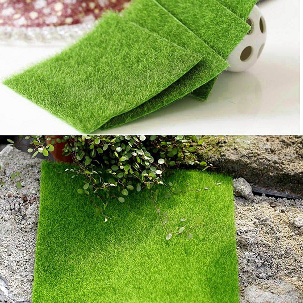 Artificial Lawn Grass Turf Interlocking Grass Tile Lawn Rug for Garden Bonsai Home Aquarium Artificial Lawn DIY Decoration