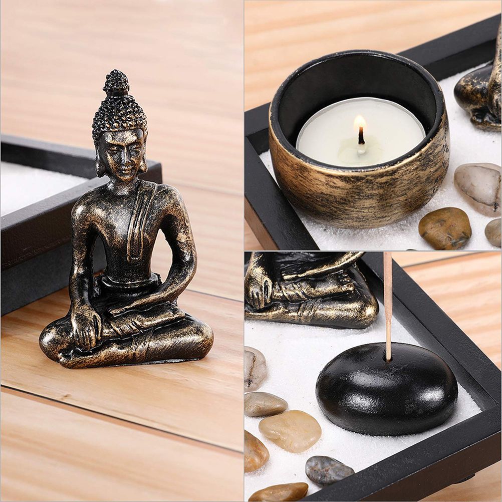 Buddha Statue Tea Light Candle Incense Holder Home Decoration Gift