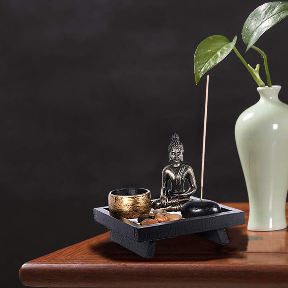 Buddha Statue Tea Light Candle Incense Holder Home Decoration Gift
