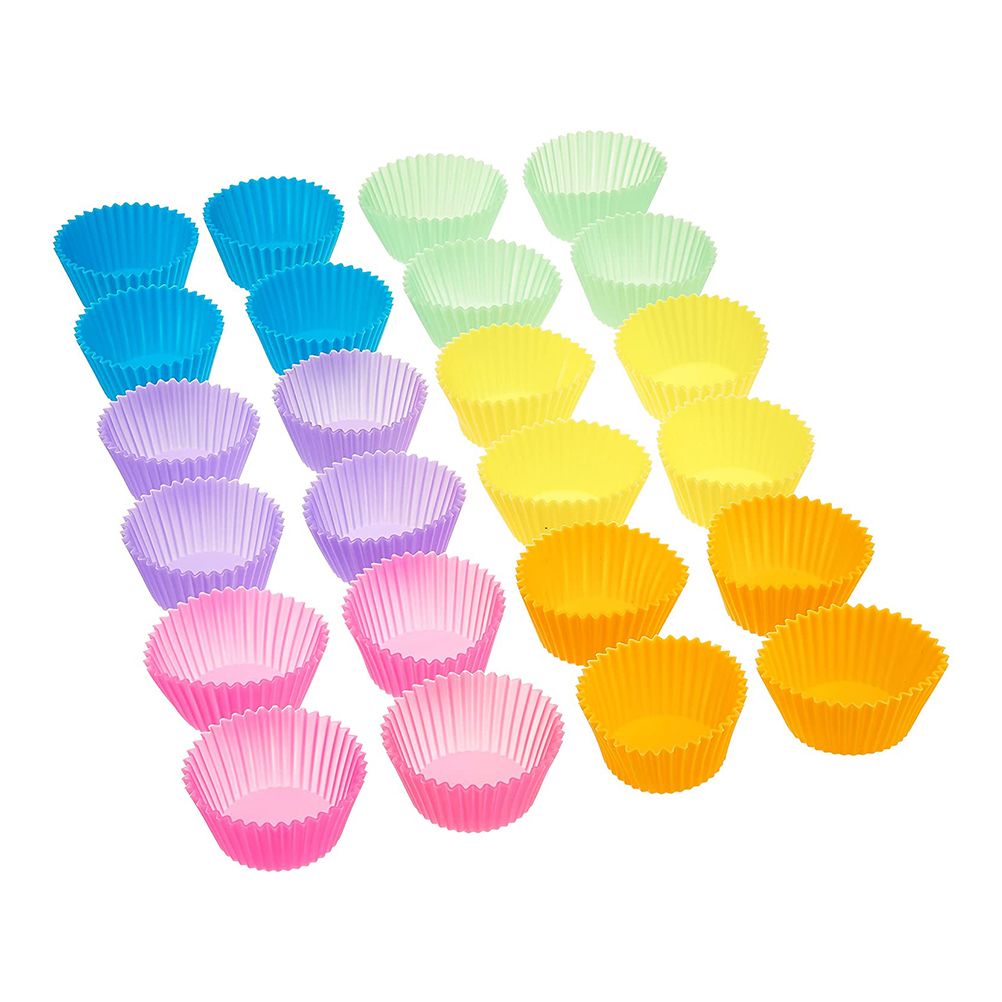 24Pcs Baking Cups Reusable Silicone Cake Cups Non Stick Baking Cups
