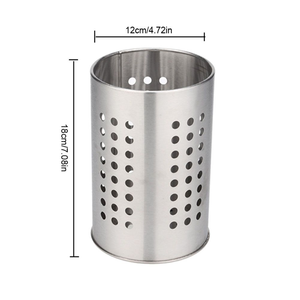 Kitchen Stainless Steel Round Hole Cooking Tools Holder Tableware Cage Chopsticks Tube Storage Brush Holder