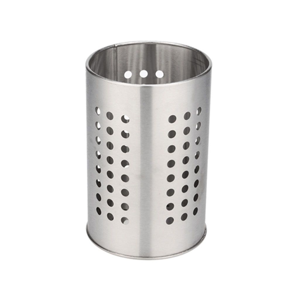 Kitchen Stainless Steel Round Hole Cooking Tools Holder Tableware Cage Chopsticks Tube Storage Brush Holder