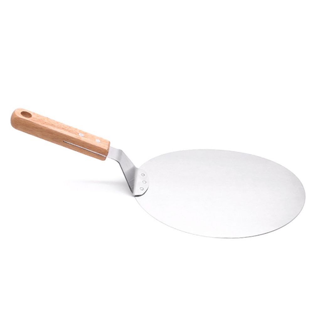 10inch Stainless Steel Pizza Peel Shovel with Wooden Handle Cake Shovel Baking Tools for Cheese Pizza Cutting Kitchen Accessories