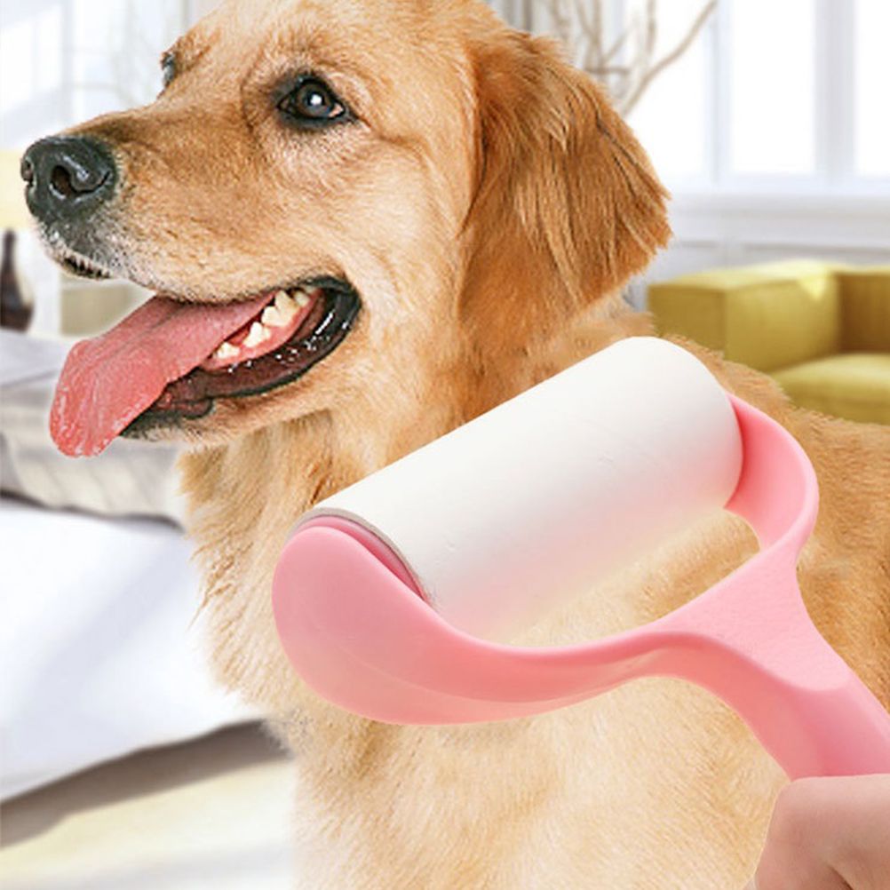 Roller Hair Remover Household Hair Sticking Device Multifunctional Portable Pet Hair Remover Clothes Sticking Device Pink
