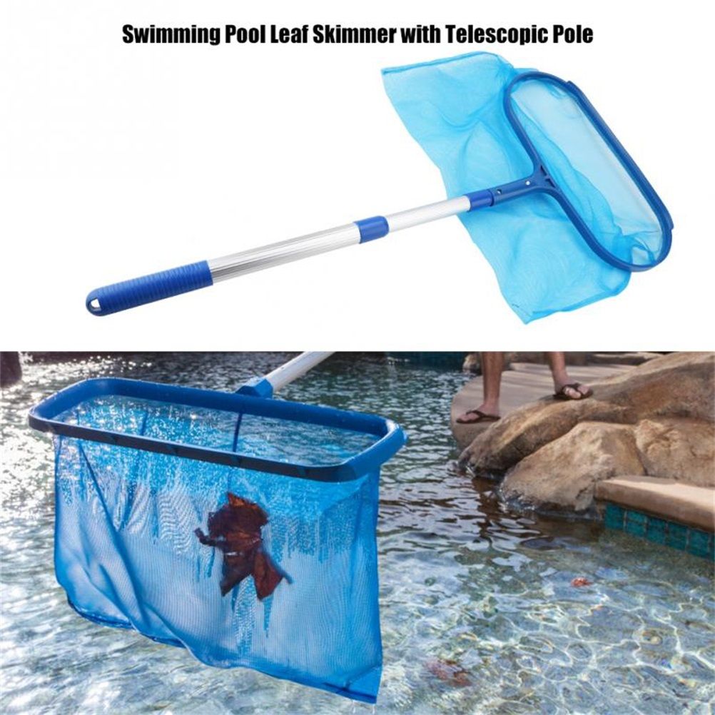 Pool Landing Net with Telescopic Pole Swimming Pool Skimmer Net Leaf Clean Net for Swimming Pool Spas