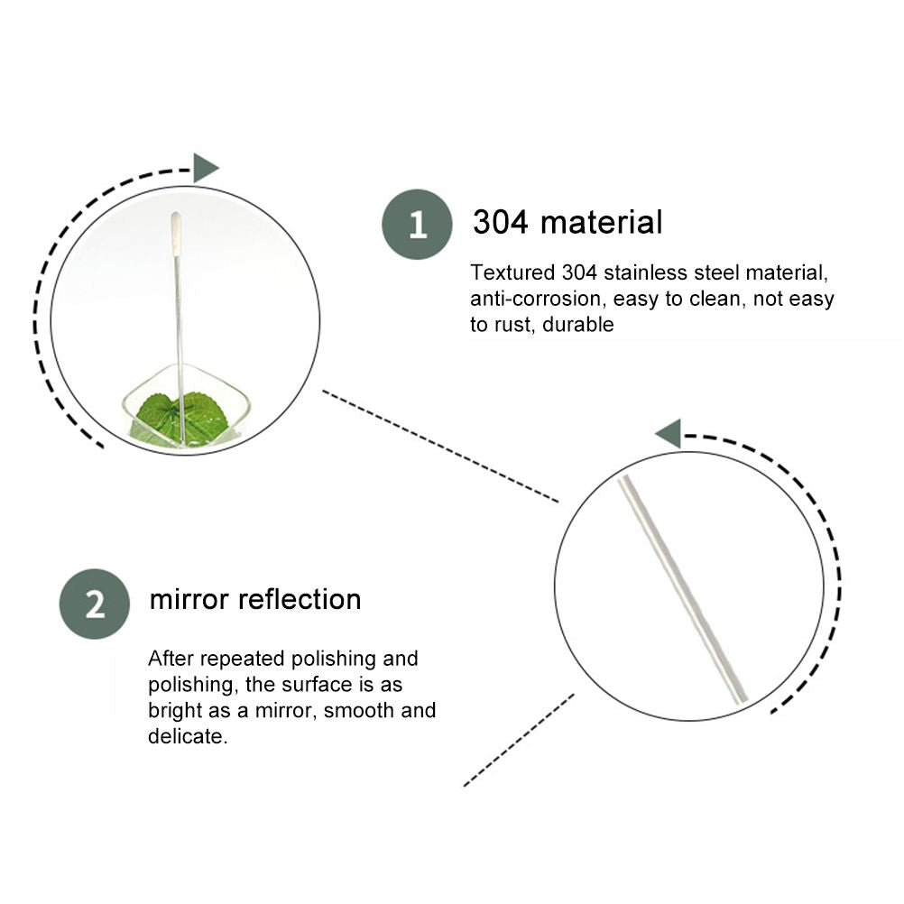 10Pcs Swizzle Sticks Stainless Steel Coffee Cocktail Beverage Drink Stirrer Stick Reusable Stir Sticks for Bar Home Office