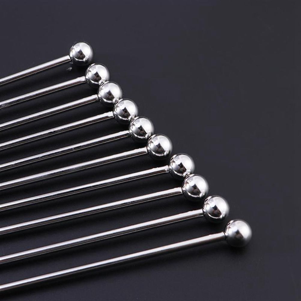 10Pcs Swizzle Sticks Stainless Steel Coffee Cocktail Beverage Drink Stirrer Stick Reusable Stir Sticks for Bar Home Office
