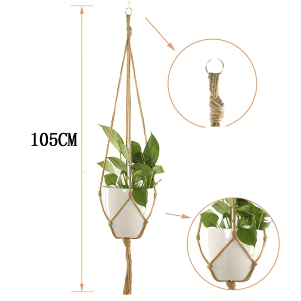 6Pcs Macrame Plant Hanger Vintage Rope Basket Indoor Outdoor Hanging Plant Holders