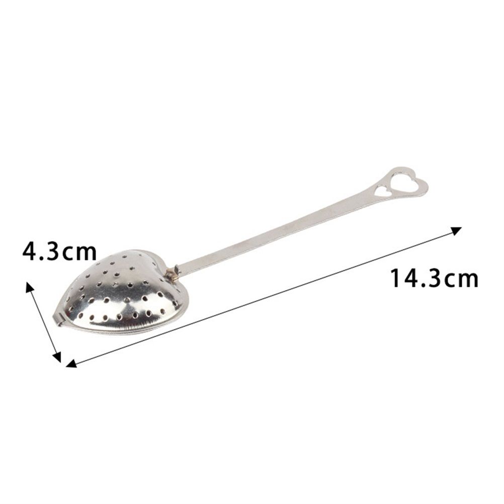 4PCS Stainless Steel Heart Shape Tea Infuser Long Handle Filter Tea Filter for Loose Tea