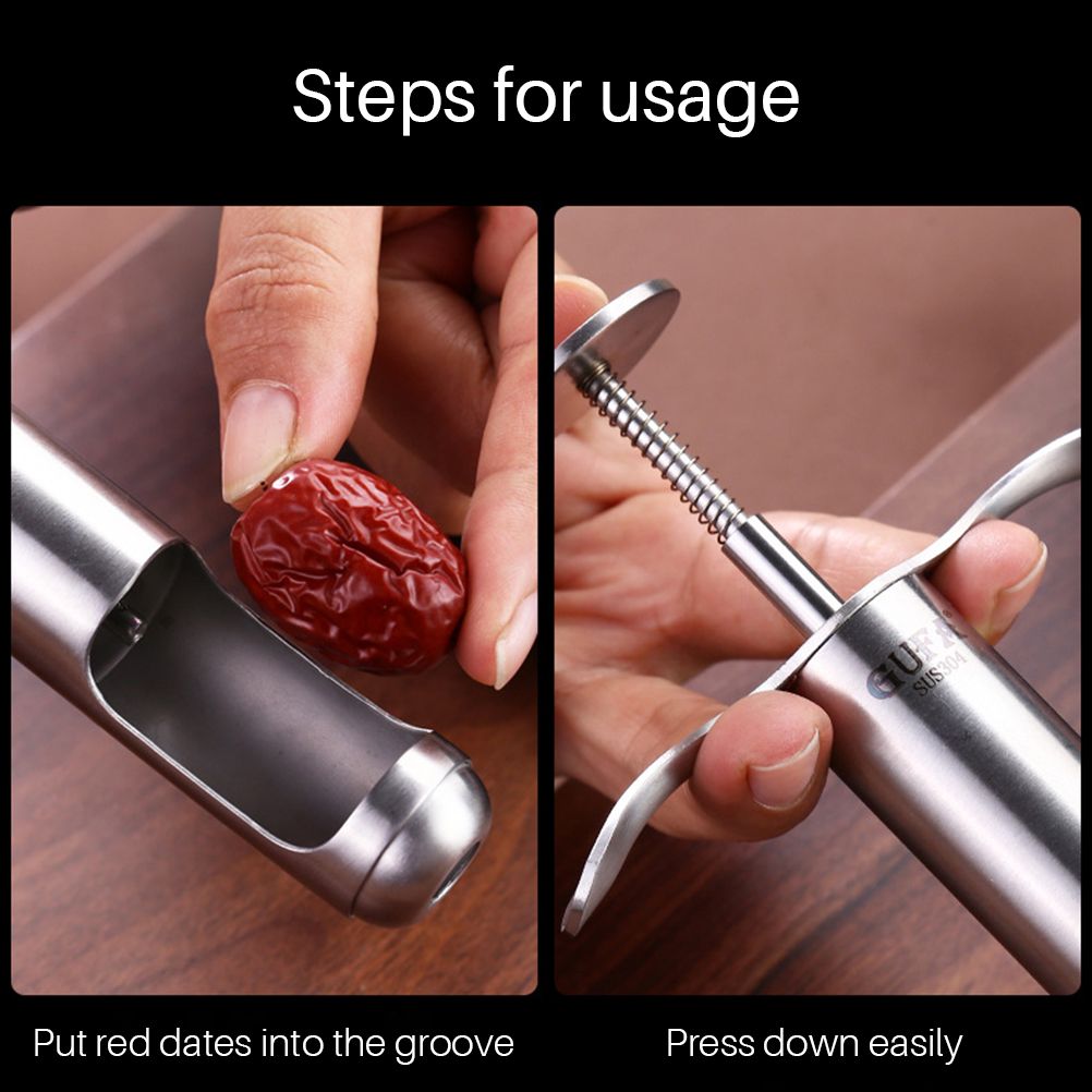 Fruit Corer Pitter Stainless Steel Core Seed Remover Tool for Apple Pear Cherry Jujube