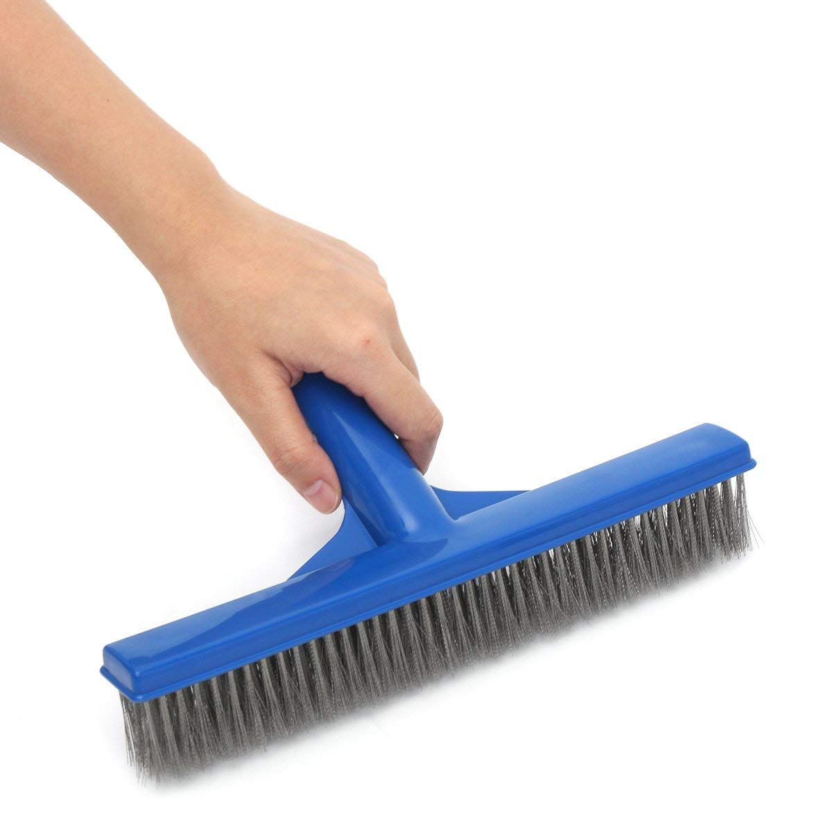 10 Inch Heavy Duty Stainless Steel Wire Pool Algae Brush for Concrete and Gunite Pools and Walkways