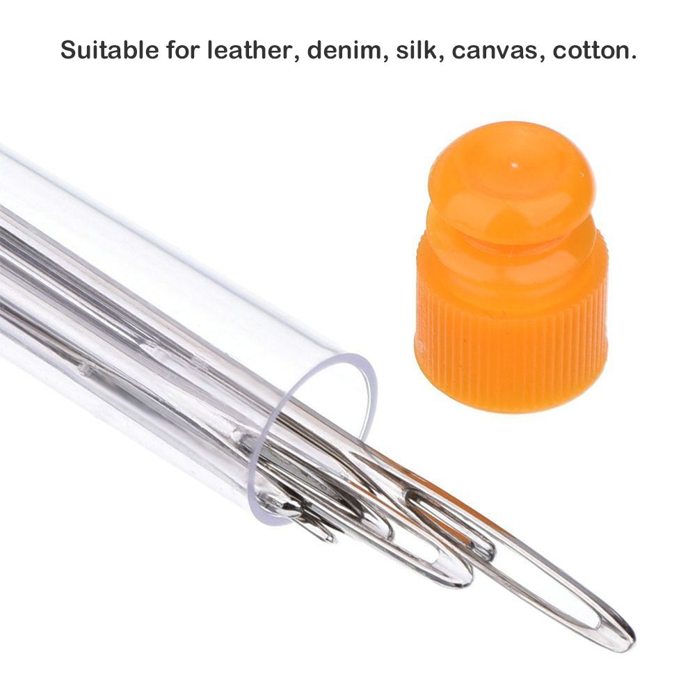 9Pcs Large Eye Blunt Needles Stainless Steel Yarn Knitting Needles Sewing Needles Knitting Weaving Stringing Needles with Needle Bottle