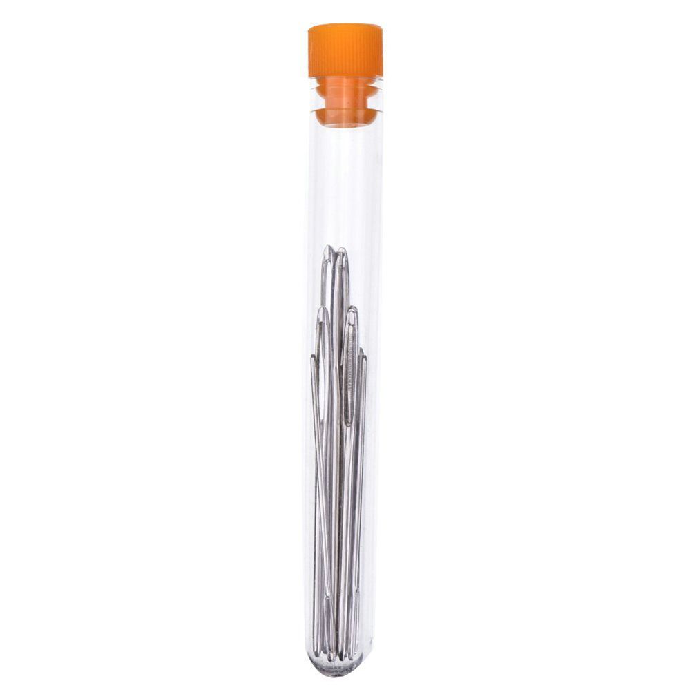 9Pcs Large Eye Blunt Needles Stainless Steel Yarn Knitting Needles Sewing Needles Knitting Weaving Stringing Needles with Needle Bottle