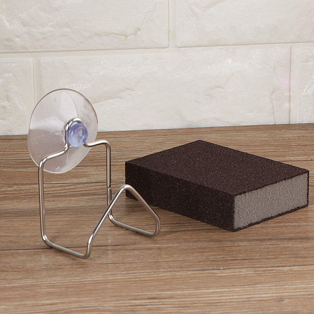 Kitchen Bathroom Drying Rack Stainless Steel Toilet Sink Suction Sponges Holder Rack Suction Cup Dish Cloths Holder