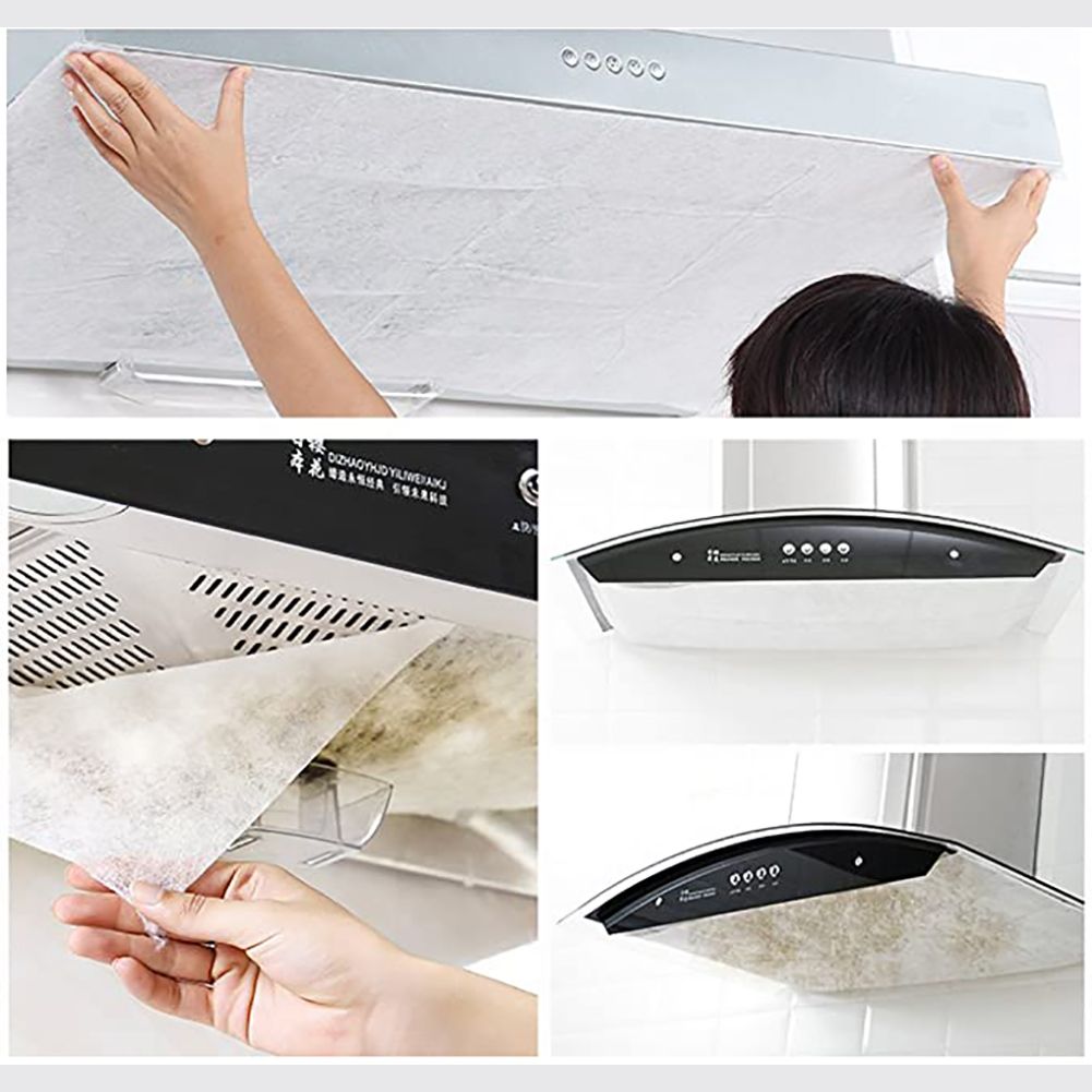 Range Hood Filter Paper Non Woven Range Hood Grease Filter Sheets Paper for Kitchen Supplies 10m Length 46cm Width