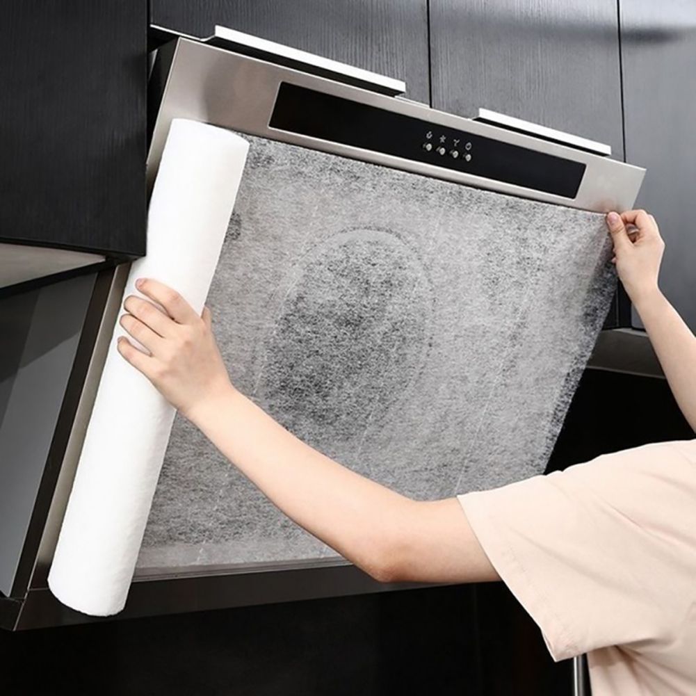 Range Hood Filter Paper Non Woven Range Hood Grease Filter Sheets Paper for Kitchen Supplies 10m Length 46cm Width