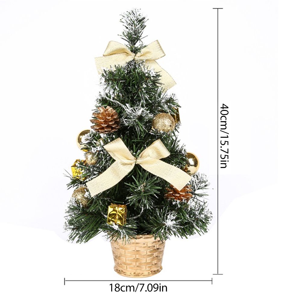 40cm Artificial Tabletop Christmas Tree Mini Xmas Decoration Tree with LED Light Decoration for Christmas Day