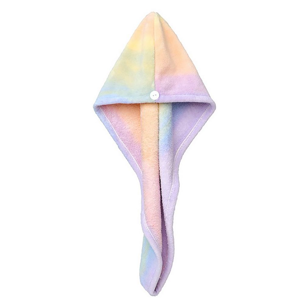 Soft Hair Towel Wrap Drying Bath Shower Hair Turban with Buttons Super Absorbent Quick Dry Hair Towel for Curly Long Thick Hair