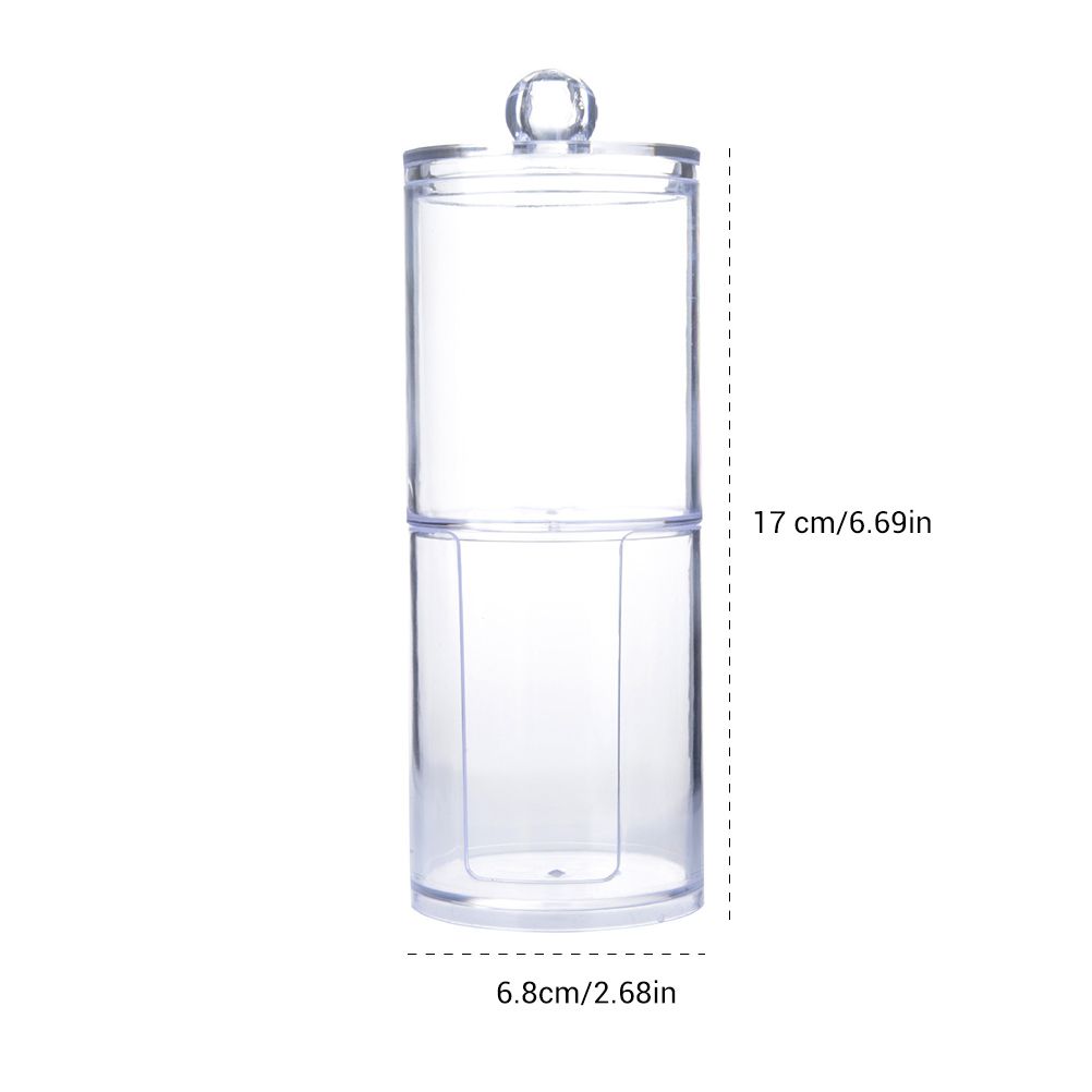 2 in 1 Clear Cotton Pads Cotton Swab Storage Holder Box Transparent Cosmetic Makeup Organizer Case