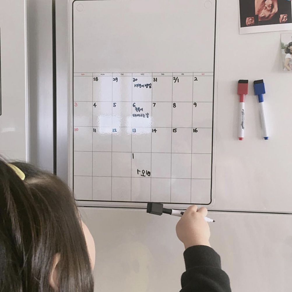 Whiteboard Monthly Planner Refrigerator Magnetic Message Board Memo Boards Fridge Magnet Calendar Daily Planner