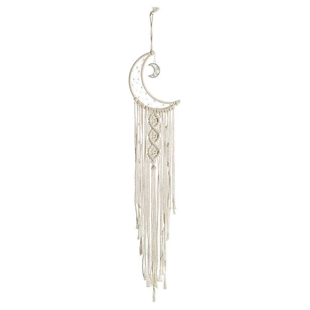 Moon Shaped Dream Catcher Cotton Rope Woven Ornaments Woven Wall Art