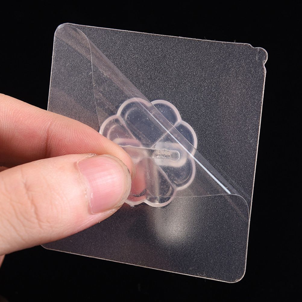 2Pcs Kitchen Seamless Viscose Hook Bathroom Transparent Wall Hangers Adhesive Hook Wall Door Hanging Nailless Hooks