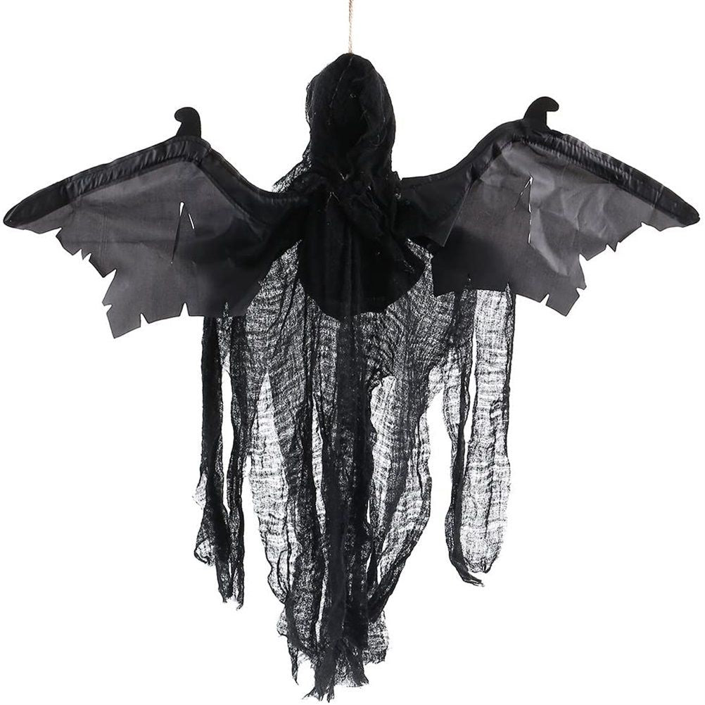 Hanging Bat Ghost Mixed Voice Control Lightening Eyes Screaming Moving Trick or Treat Party Hanging Decoration Best Halloween Decoration Prop
