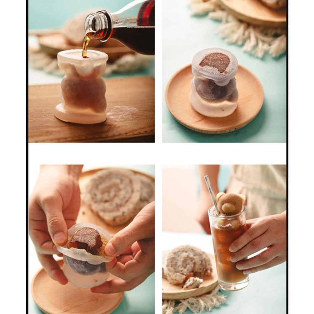 3D Teddy Bear Fondant Mold Silicone Animal Mold Soap Candle Mold Ice Cube for Coffee Milk Tea Candy Gummy Fondant Cake Baking Cupcake Topper Decoration