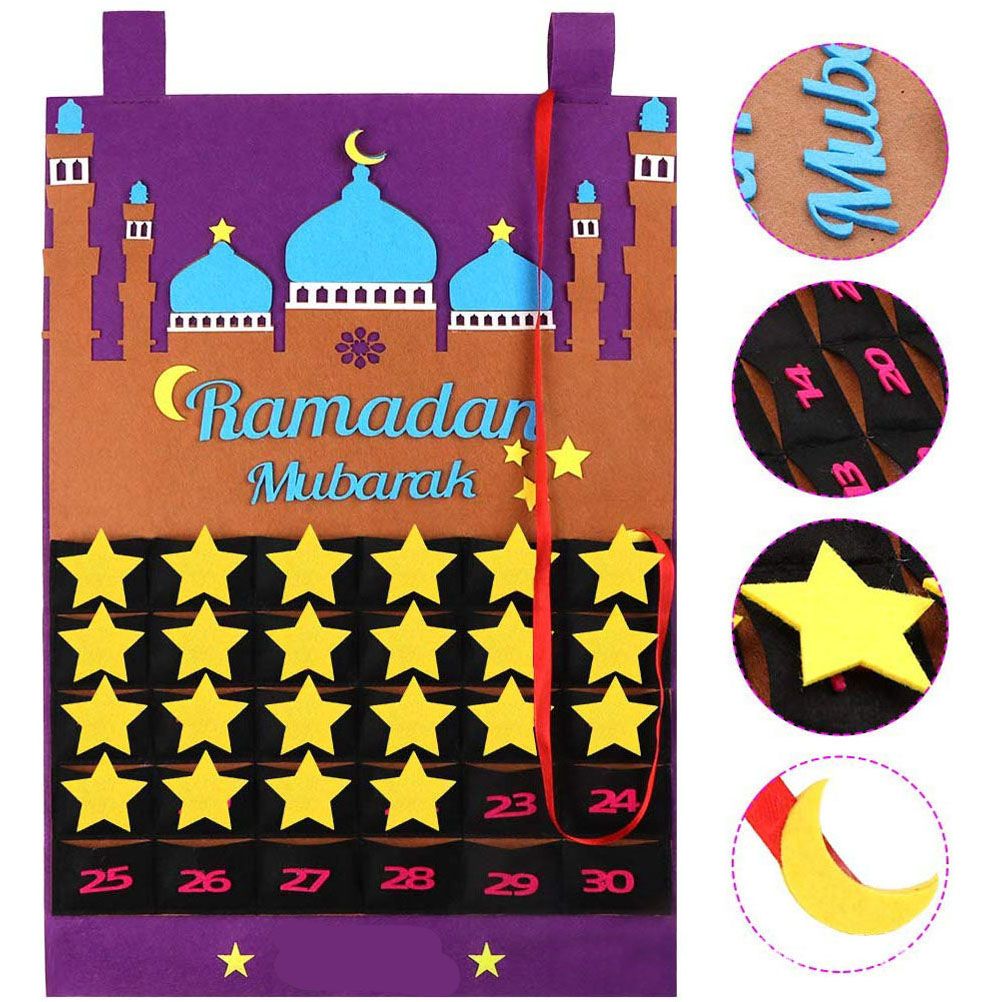 Eid Mubarak Countdown Calendar Felt Eid Mubarak Advent Calendar Ramadan Party Decoration