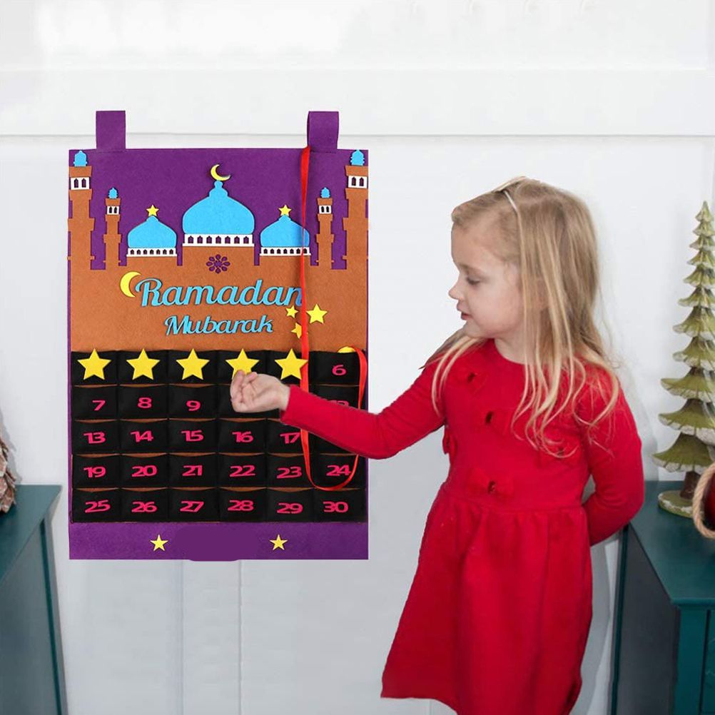 Eid Mubarak Countdown Calendar Felt Eid Mubarak Advent Calendar Ramadan Party Decoration