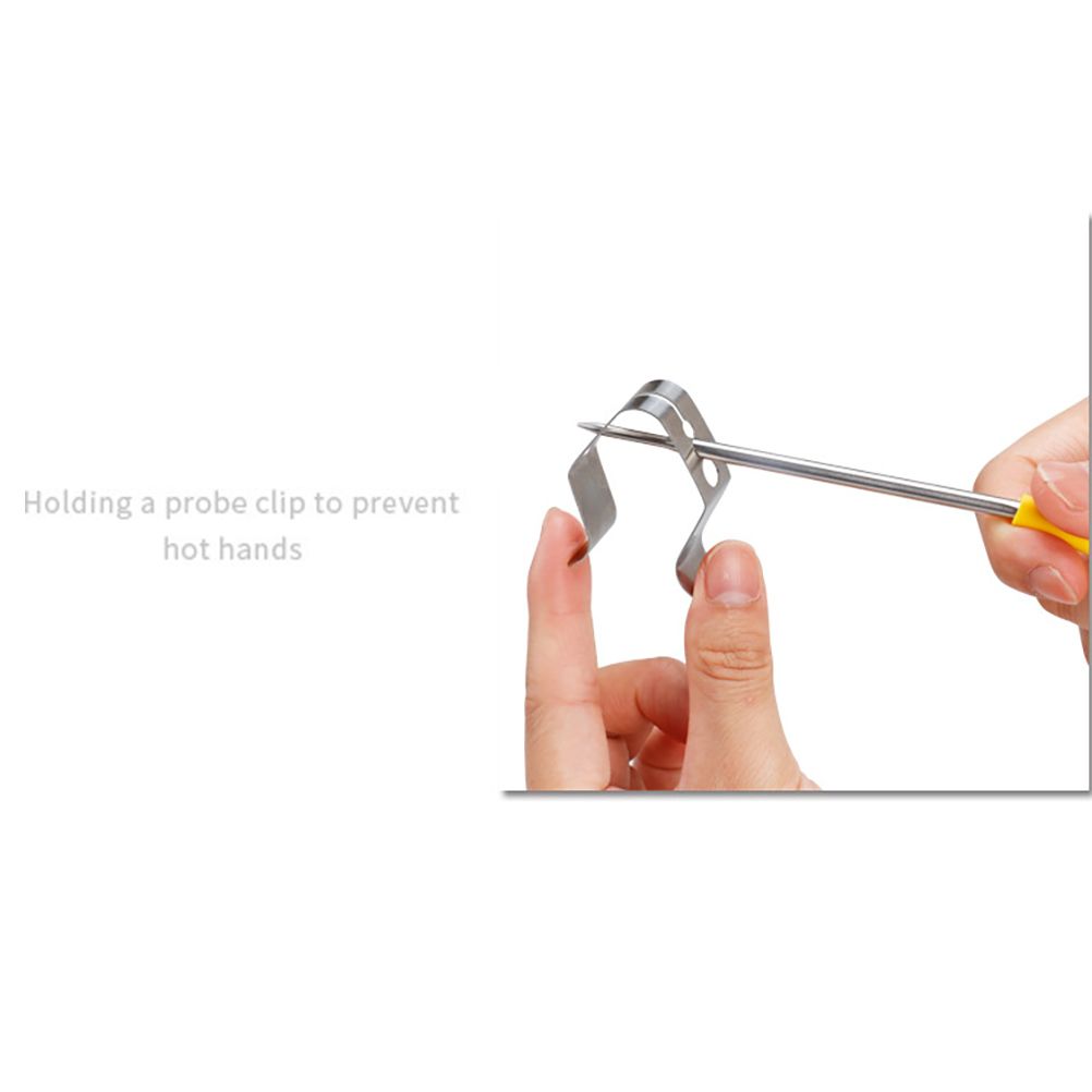 4Pcs Meat Thermometer Probe Clip 3 Holes Grill Clips Barbecue Thermometer Holders