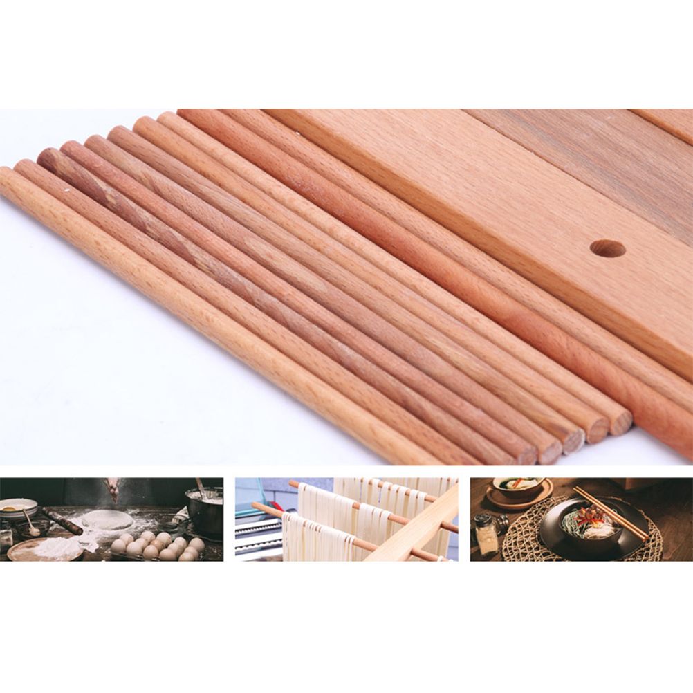 Collapsible Wooden Pasta Drying Rack Beechwood Noodle Spaghetti Holder