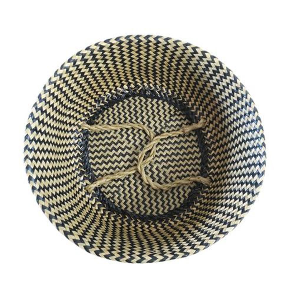 Nordic Foldable Seagrass Storage Basket Patchwork Seagrass Garden Flower Pot Planter Laundry Basket